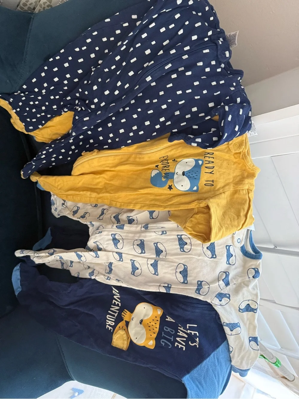 Gerber Baby Sleep Sack Set - Navy, Yellow, Light Blue, Cream